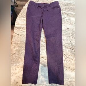 Elle Purple Skinny Jeans Womens Size 12 Stretch Animal Print Denim